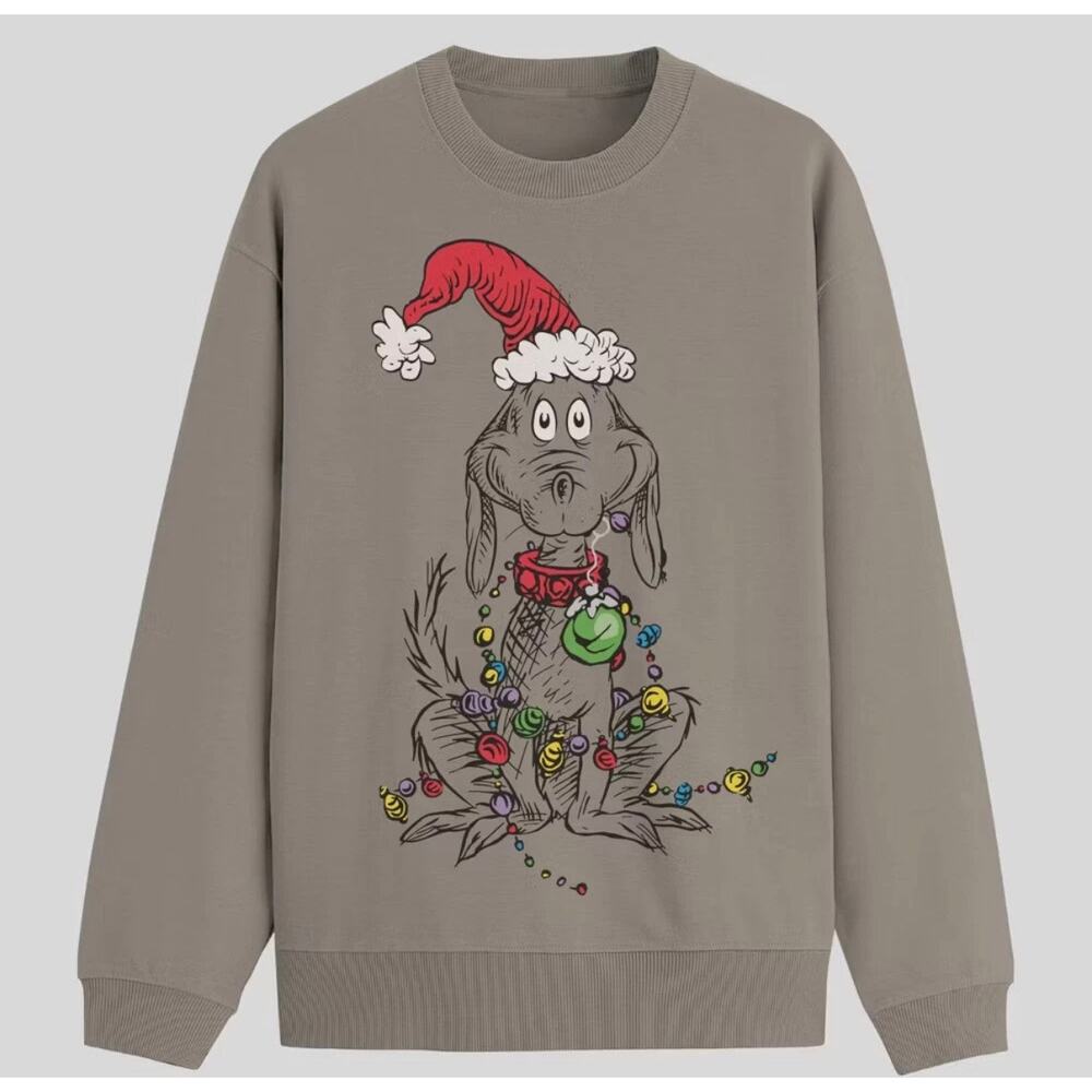 Men's The Grinch Max The Dog Crewneck Sweatshirt - Sand SM